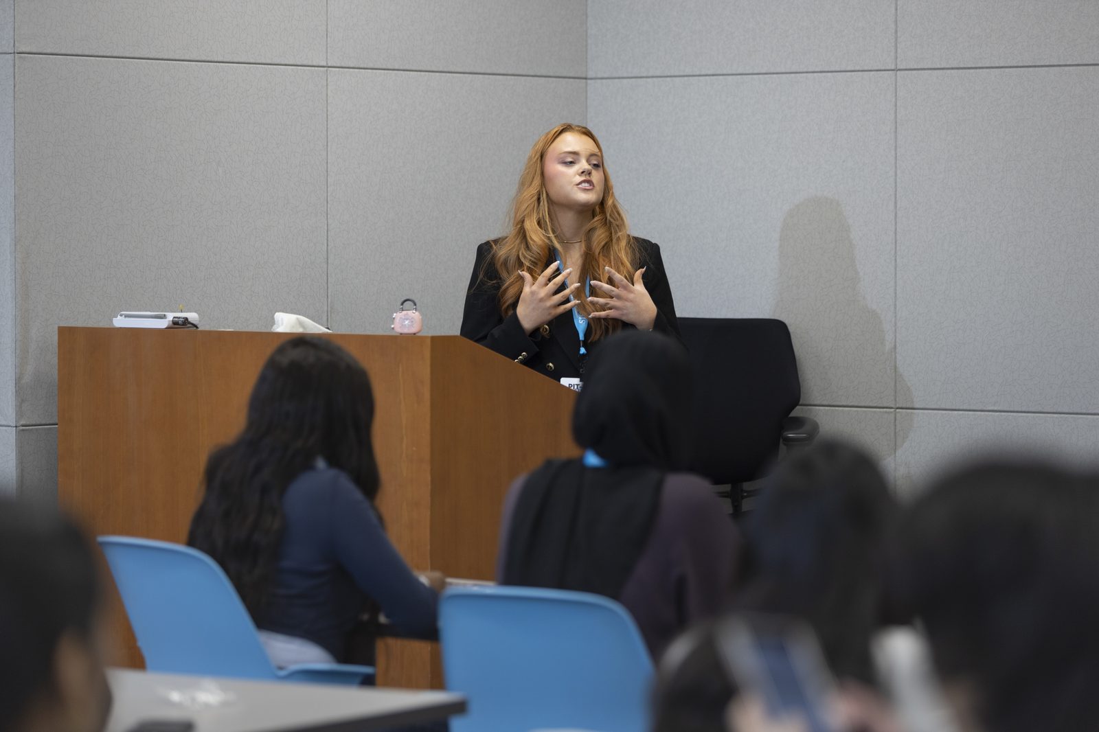 Jess Cummings presenting